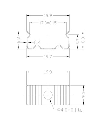 CLIP FIJACION ACERO INOX 2000*17.1*15,3mm
